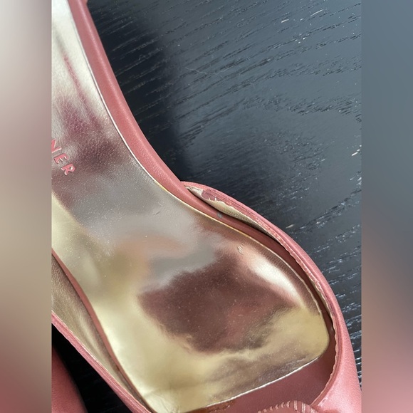 Etienne Aigner Coral Peep Toe Wedge Heels with Floral Accent | 8 - Picture 12 of 12